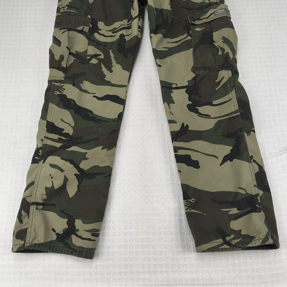 Wrangler Mens Relaxed Fit Fleece Lined Camo‎ Cargo Pants 30x30 Green 70FEW4M